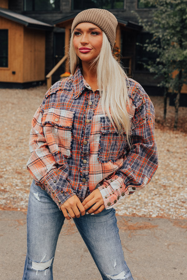 Autumn Vibes Plaid Button Up Image - 2
