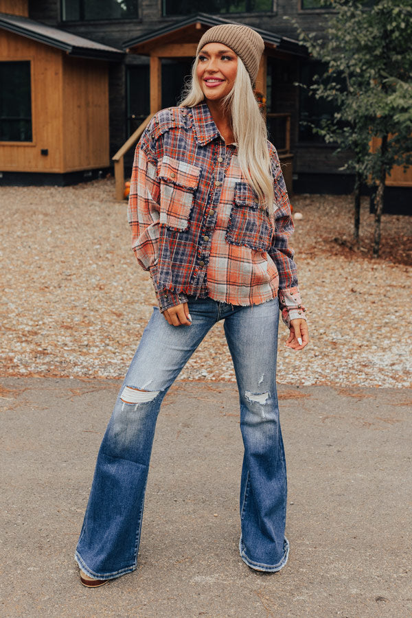 Autumn Vibes Plaid Button Up Image - 5