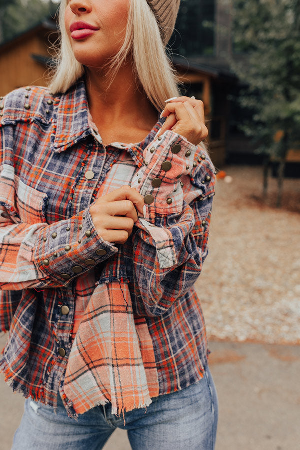 Autumn Vibes Plaid Button Up Image - 3