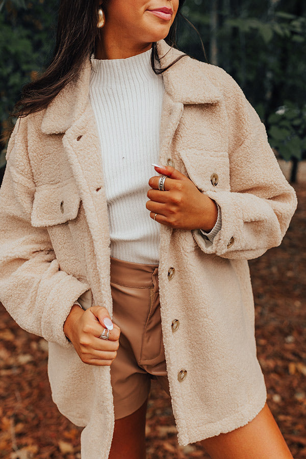 Cozier Than Ever Sherpa Jacket in Light Iced Latte Image - 5