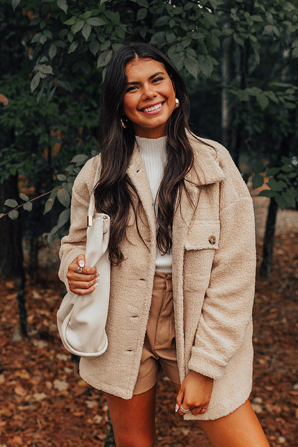 Cozier Than Ever Sherpa Jacket in Light Iced Latte Image - 2