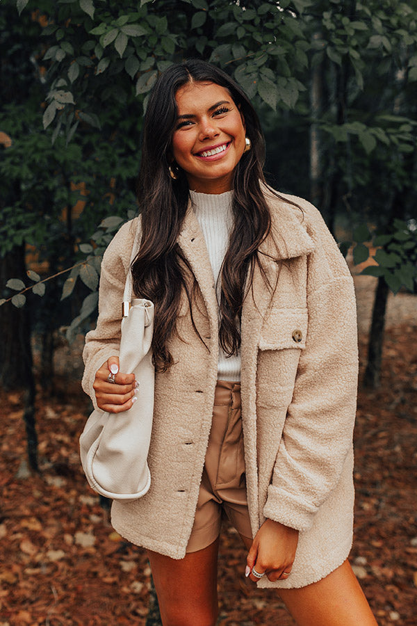 Cozier Than Ever Sherpa Jacket in Light Iced Latte