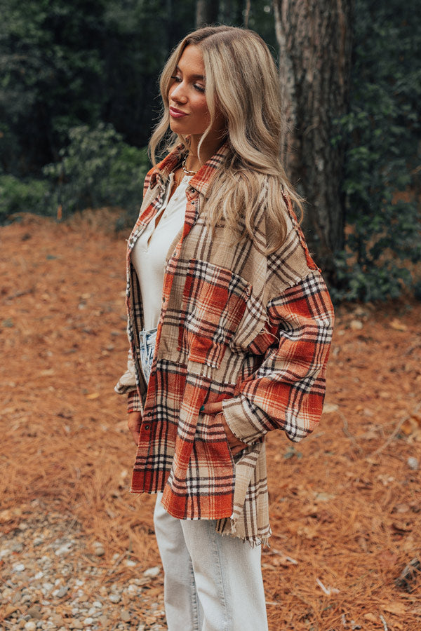 Fall Sentiments Plaid Button Up Image - 3