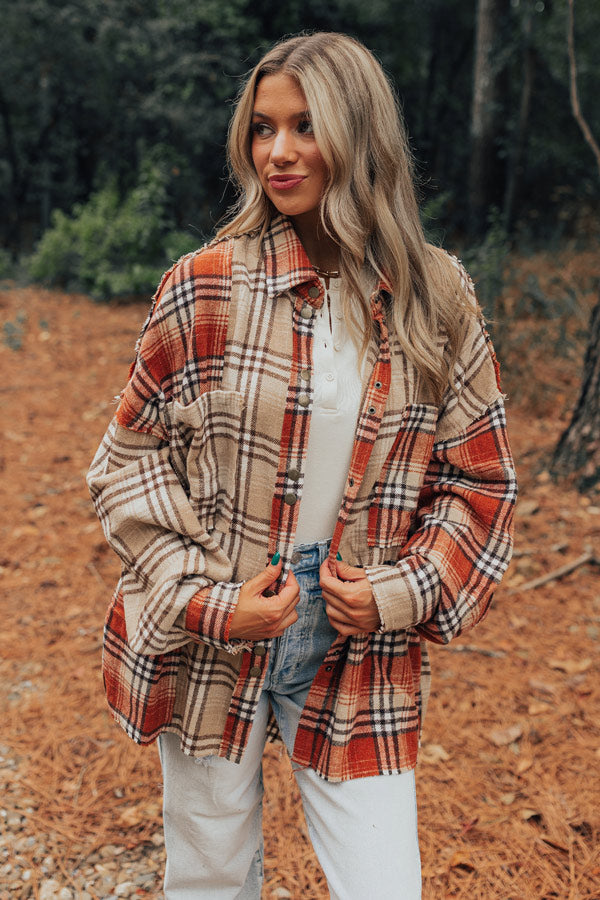 Fall Sentiments Plaid Button Up Image - 1