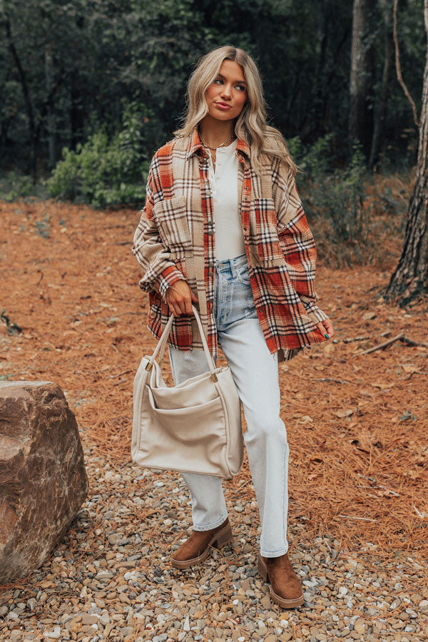 Fall Sentiments Plaid Button Up