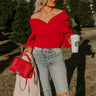Red Wine Sipping Wrap Sweater Image - 1