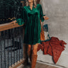 Confidence Is Everything Velvet Dress In Hunter Green Image - 1