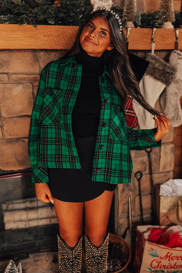 Evergreen State Of Mind Plaid Jacket In Green
