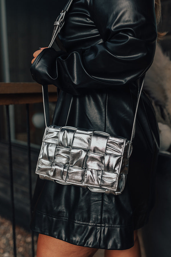 Guest To Impress Faux Leather Crossbody In Silver Image - 3