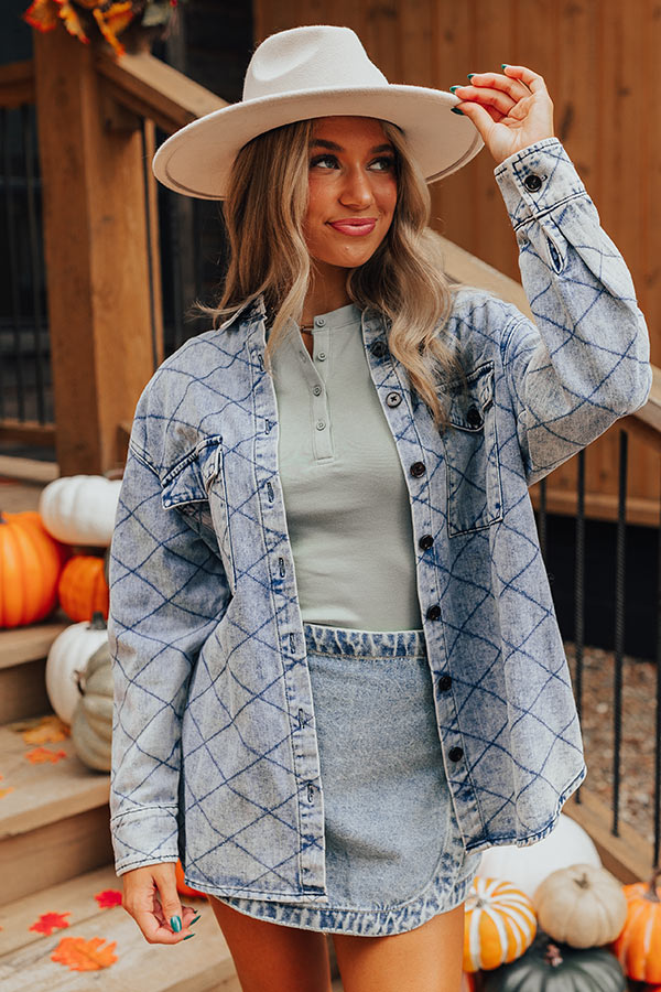 Stop Time Light Weight Denim Jacket in Light Wash Image - 4