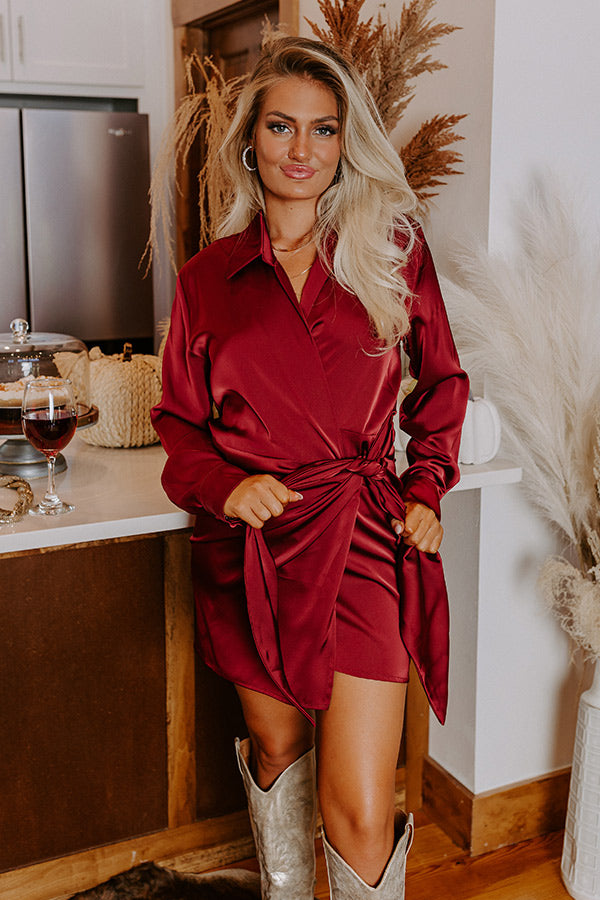 Hampton Wrap Satin Dress In Wine • Impressions Online Boutique Hampton Wrap Satin Dress In Wine • Impressions Online Boutique