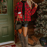 Evergreen State Of Mind Plaid Jacket In Red Image - 1