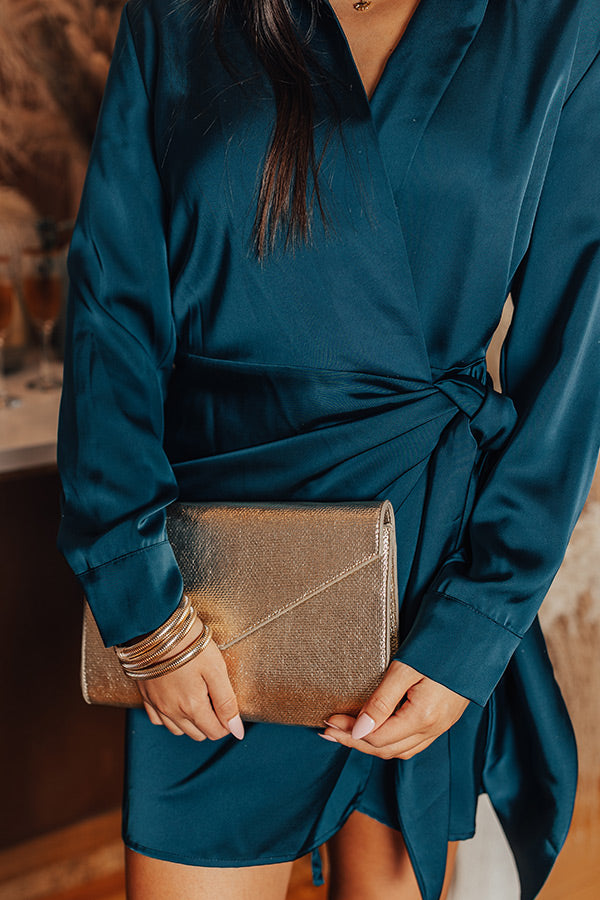 Hampton Wrap Satin Dress In Teal • Impressions Online Boutique Hampton Wrap Satin Dress In Teal • Impressions Online Boutique