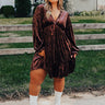 Social And Chic Velvet Babydoll Dress In Chestnut Curves Image - 1