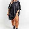 Artfully Done Embellished T-Shirt Dress in Vintage Black Curves Image - 1