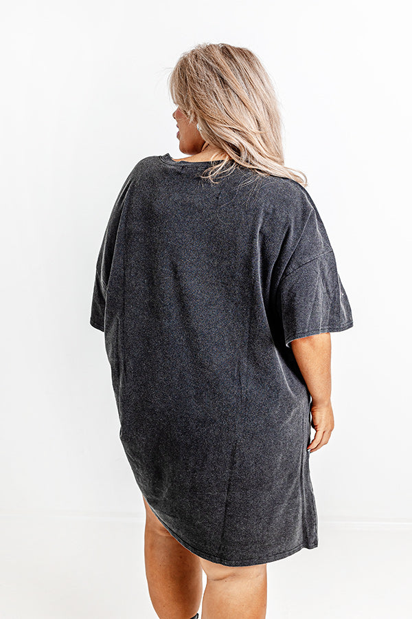 Artfully Done Embellished T-Shirt Dress in Vintage Black Curves Image - 3