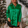 Milan Muse Rhinestone Satin Top In Kelly Green Image - 1