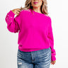 Modern Muse Pearl Embellished Sweater In Hot Pink Curves Image - 1