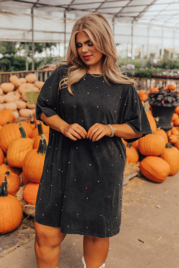 Playlist On Repeat Embellished T-Shirt Dress Curves