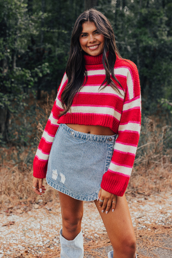 Comfy Glam Stripe Crop Sweater