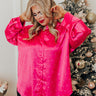Milan Muse Rhinestone Satin Top In Hot Pink Curves Image - 1