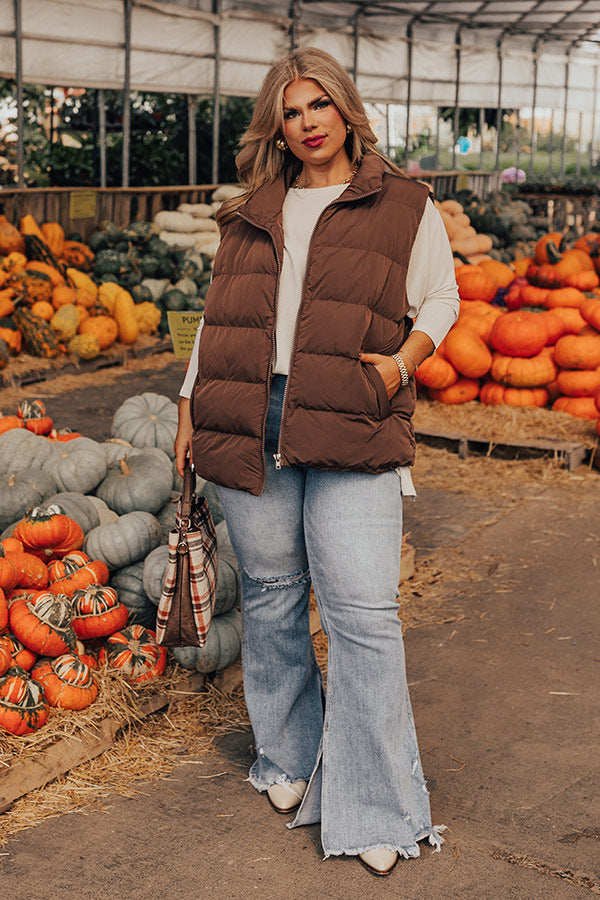 Venture Out Puffer Vest In Chocolate Curves Image - 1