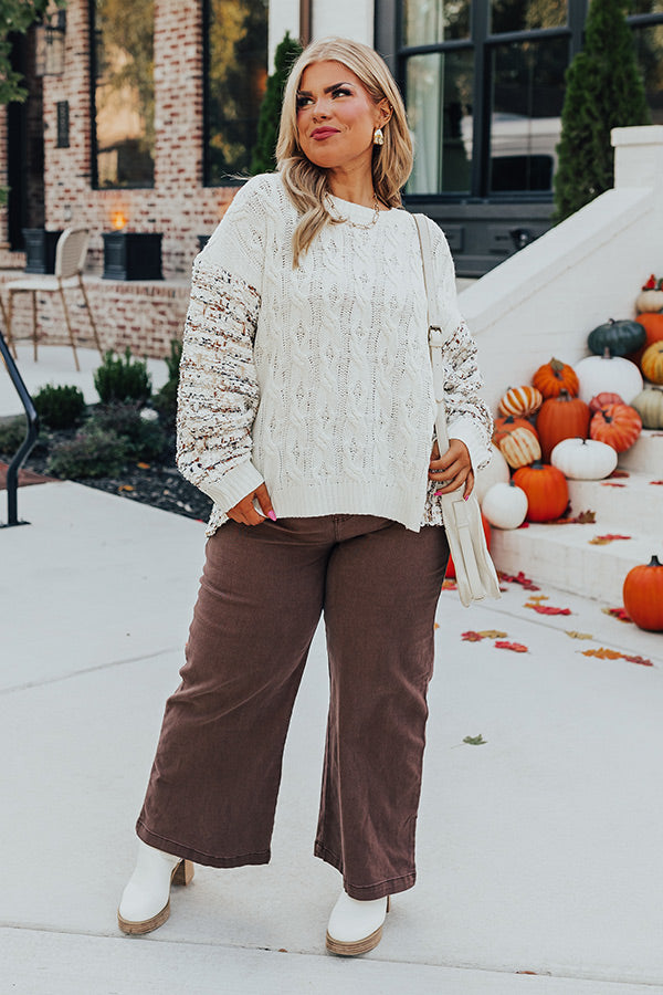 Pure Heart Cable Knit Sweater Curves Image - 1