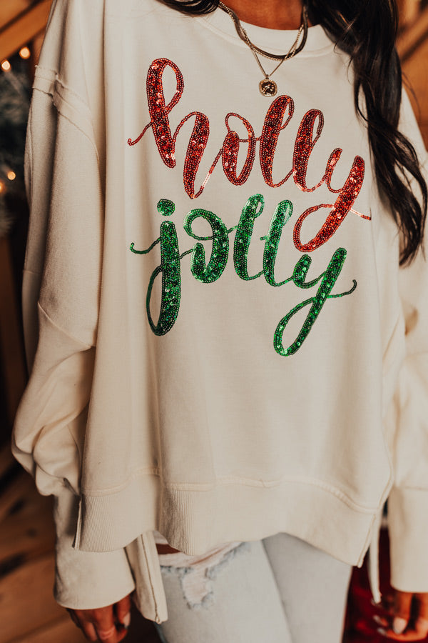 Holly Jolly Oversized Sequin Sweatshirt Image - 5