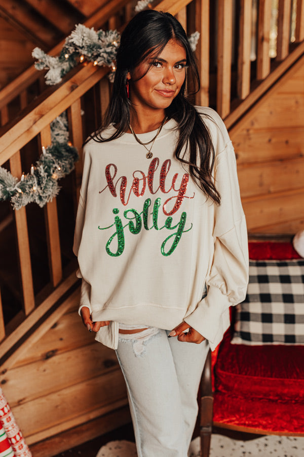 Holly Jolly Oversized Sequin Sweatshirt Image - 1
