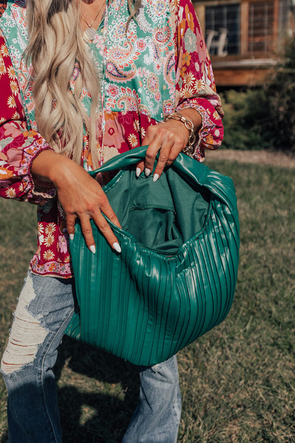 Change It Up Faux Leather Tote In Hunter Green Image - 3