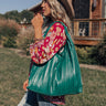 Change It Up Faux Leather Tote In Hunter Green Image - 1