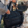 Sharp Witted Quilted Tote In Black Image - 1