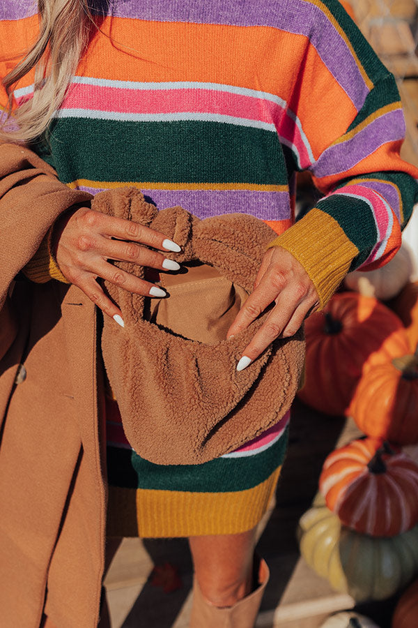 Confidence Is Everything Sherpa Purse In Mocha Image - 3