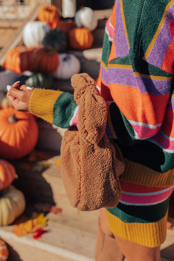 Confidence Is Everything Sherpa Purse In Mocha Image - 4