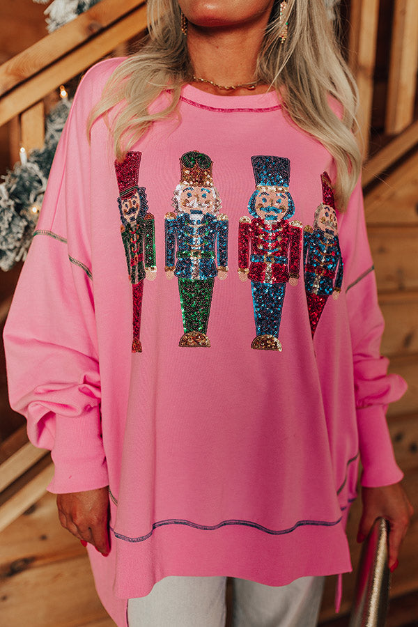 Nutcrackers March Oversized Sequin Sweatshirt • Impressions Online Boutique
