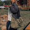 Sharp Witted Quilted Tote In Olive Image - 1