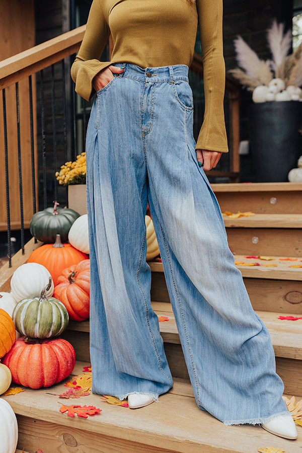 Autumn Gradient Patchwork Denim Wide Leg Pants For Women Flattering Relaxed Fit Durable Everyday Wear main image 0