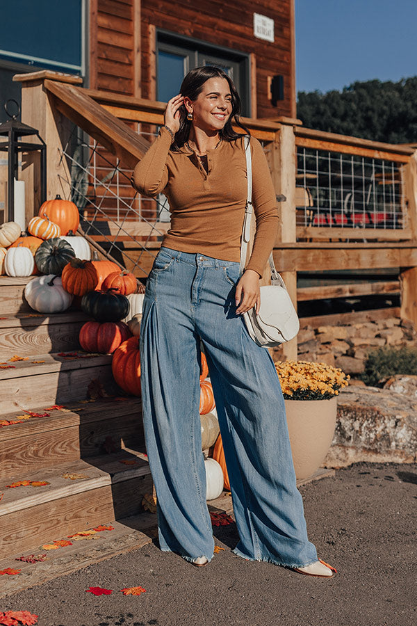The Jessica Wide Leg Denim Trouser - Main Image