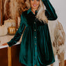 Festival Feels Velvet Mini Dress in Hunter Green Image - 1