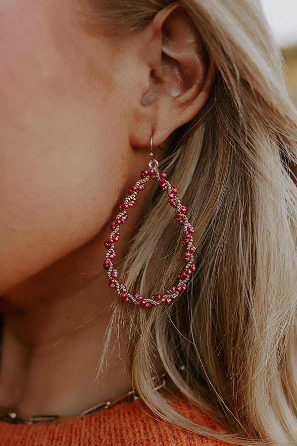 Elite Elegance Earrings In Crimson Image - 2
