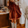 Festival Feels Velvet Mini Dress in Cinnamon Image - 1