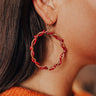Meadow Melodies Hoop Earrings In Crimson Image - 1