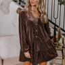 Wine Tasting Velvet Shift Dress In Brown Image - 1