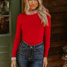 Loveland Lady Embellished Top In Red Image - 1