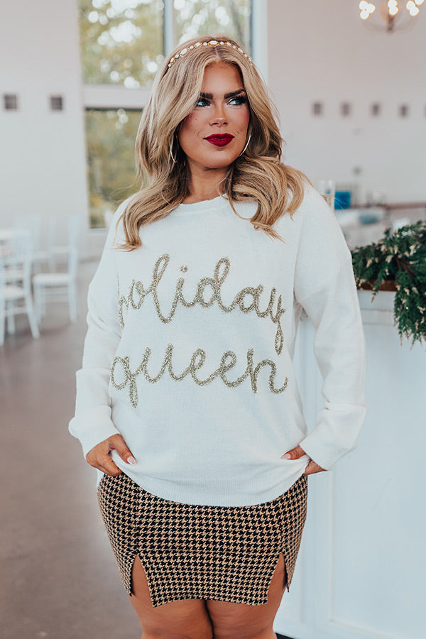 Holiday Queen Tinsel Sweater Curves