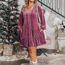 Wine Tasting Velvet Shift Dress In Vineyard Grape Curves Image - 1