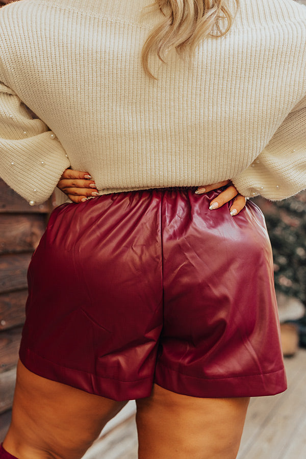 The Mina High Waist Faux Leather Shorts Curves
