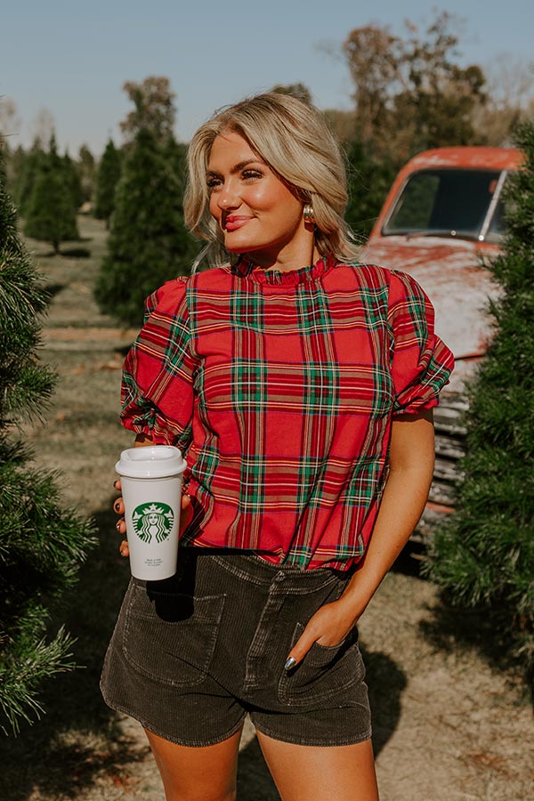 Beautiful Routine Plaid Top In Red