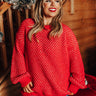 Mountain View Knit Sweater In Red Curves Image - 1