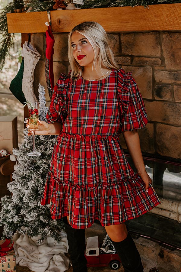 So Plaid You're Mine Mini Dress In Red Image - 1